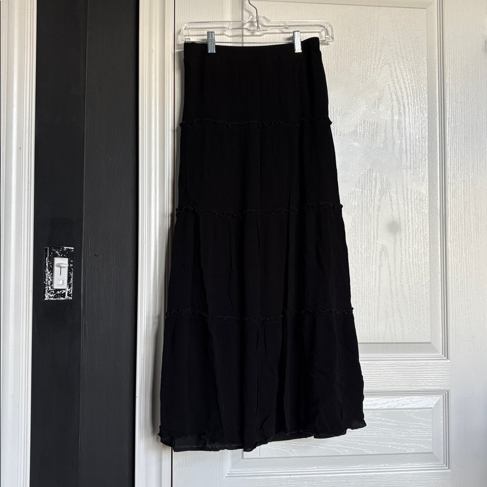 Harlow Black Ribbed Skirt